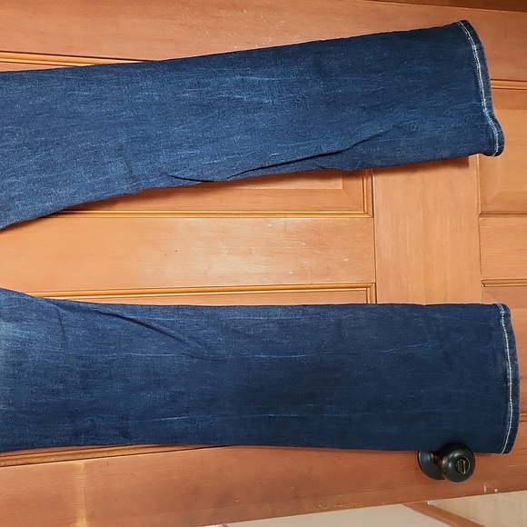 Miss Me Dark Blue Boot Cut Jeans Blingy Rhinestone Pockets - Picture 5 of 7